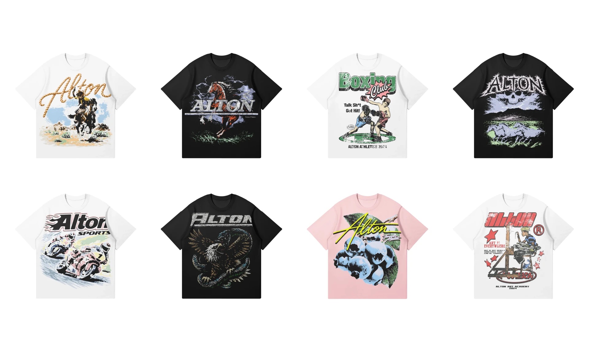 The full AltonWear graphic-tee range