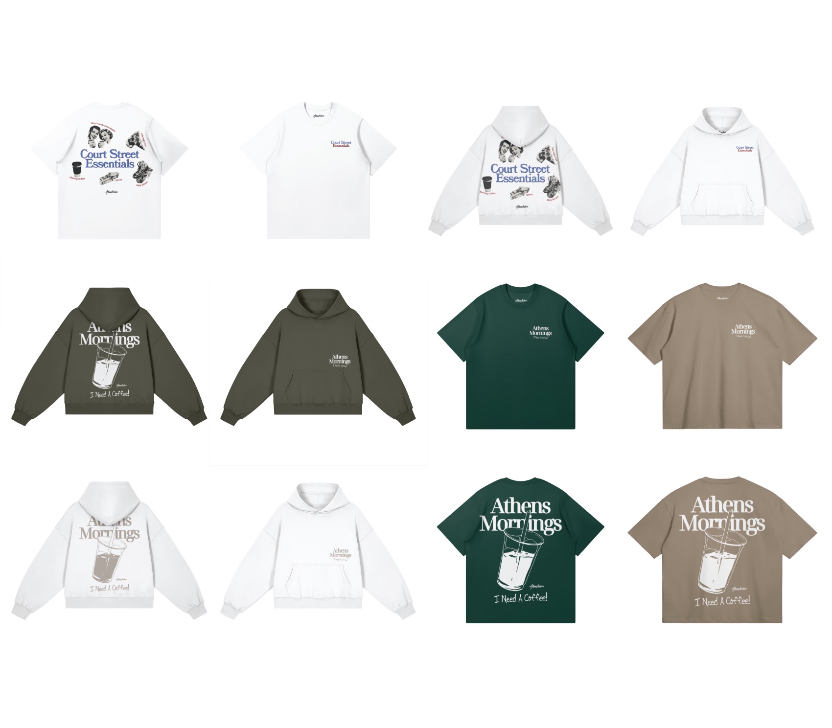 Athens Mornings and Court Street Essentials apparel
