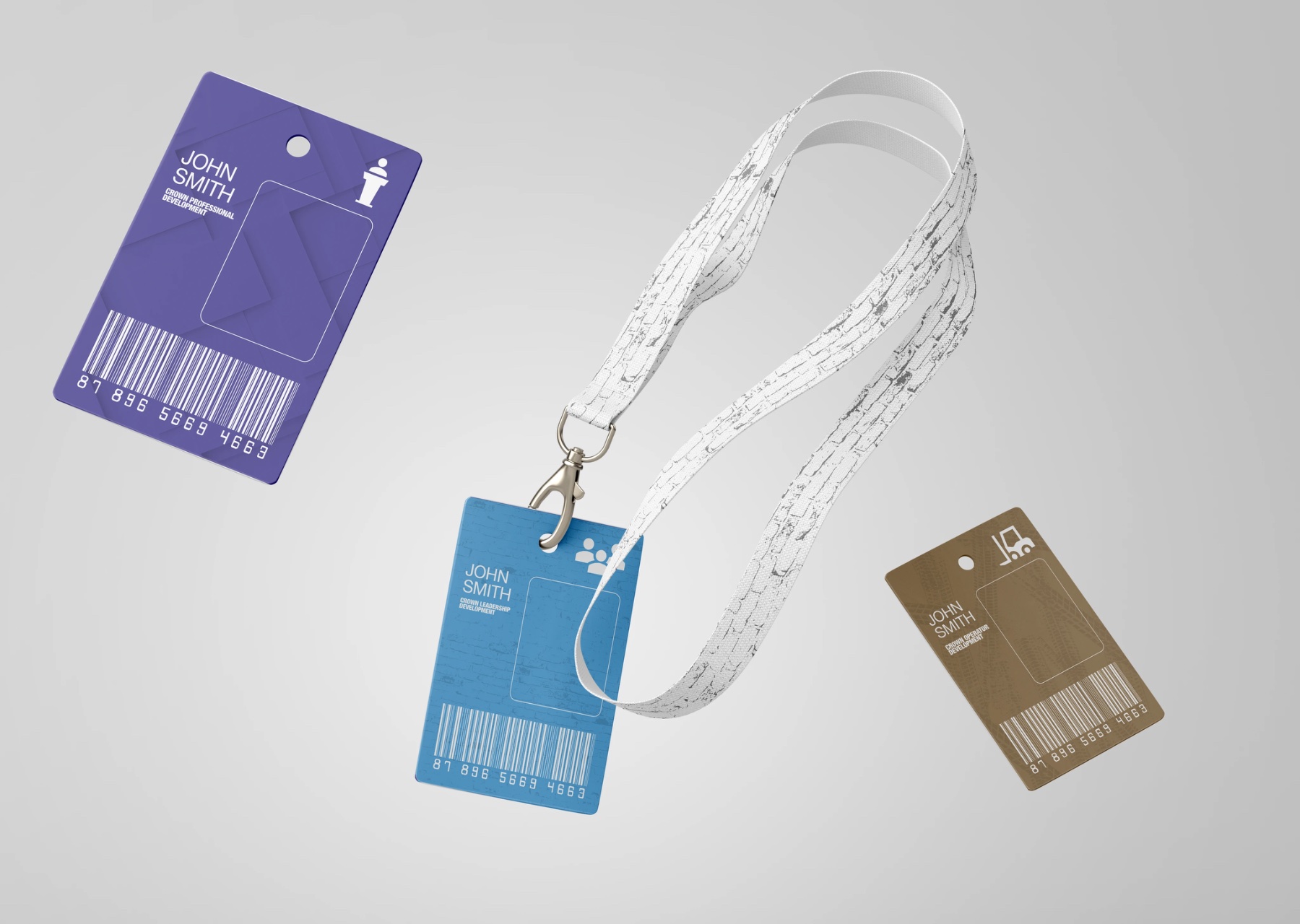 Department-coded ID badges and lanyards