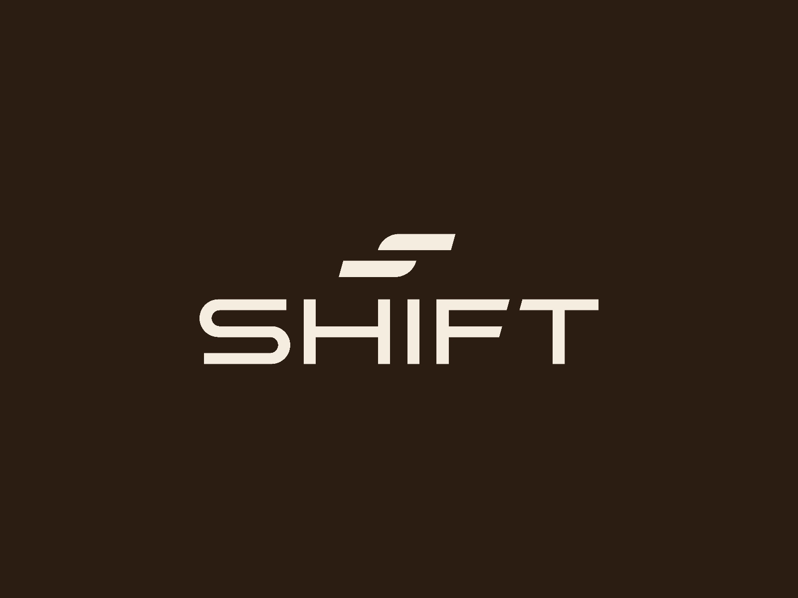 SHIFT logo reversed on cocoa